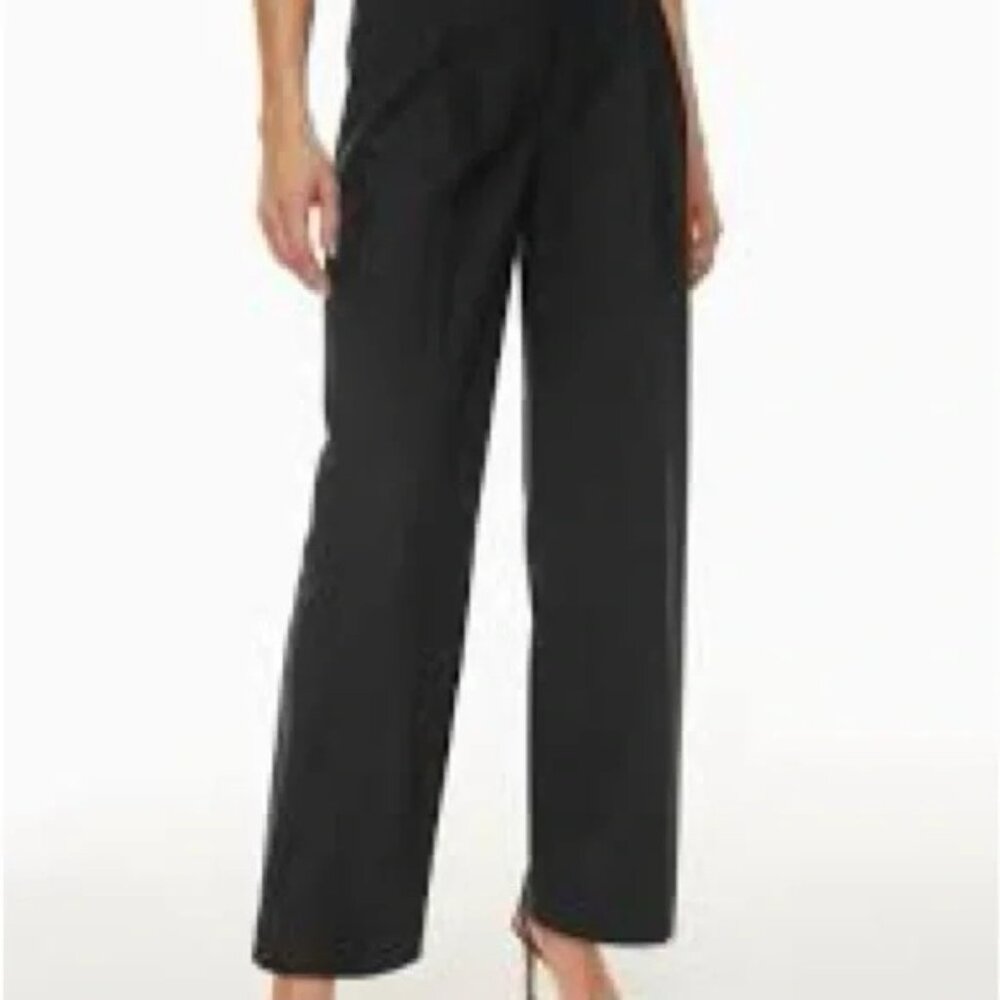BABATON Black High Waist Wide Leg Crop Dress Pants EUC